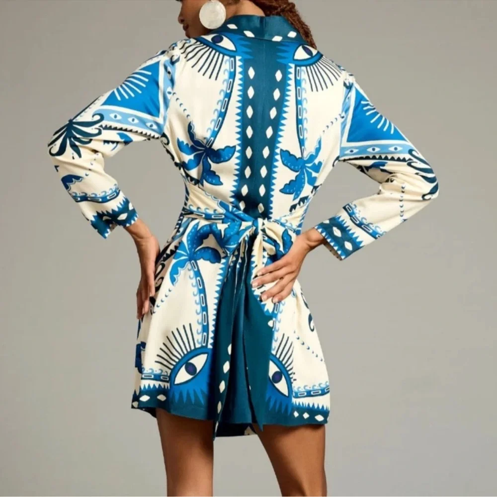 Farm Rio Anthropologie Long-Sleeve Blazer Dress XS - Picture 2 of 10